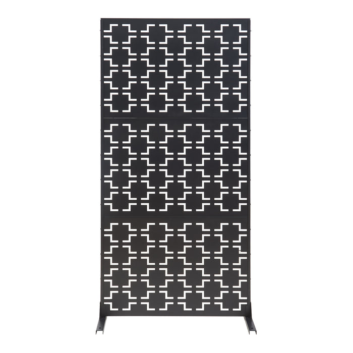 Pannello Divisorio Aaskis Struttura Traforata in Acciaio 200 x 100 cm Nero casa.pro