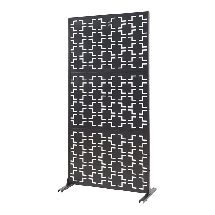 Pannello Divisorio Aaskis Struttura Traforata in Acciaio 200 x 100 cm Nero casa.pro