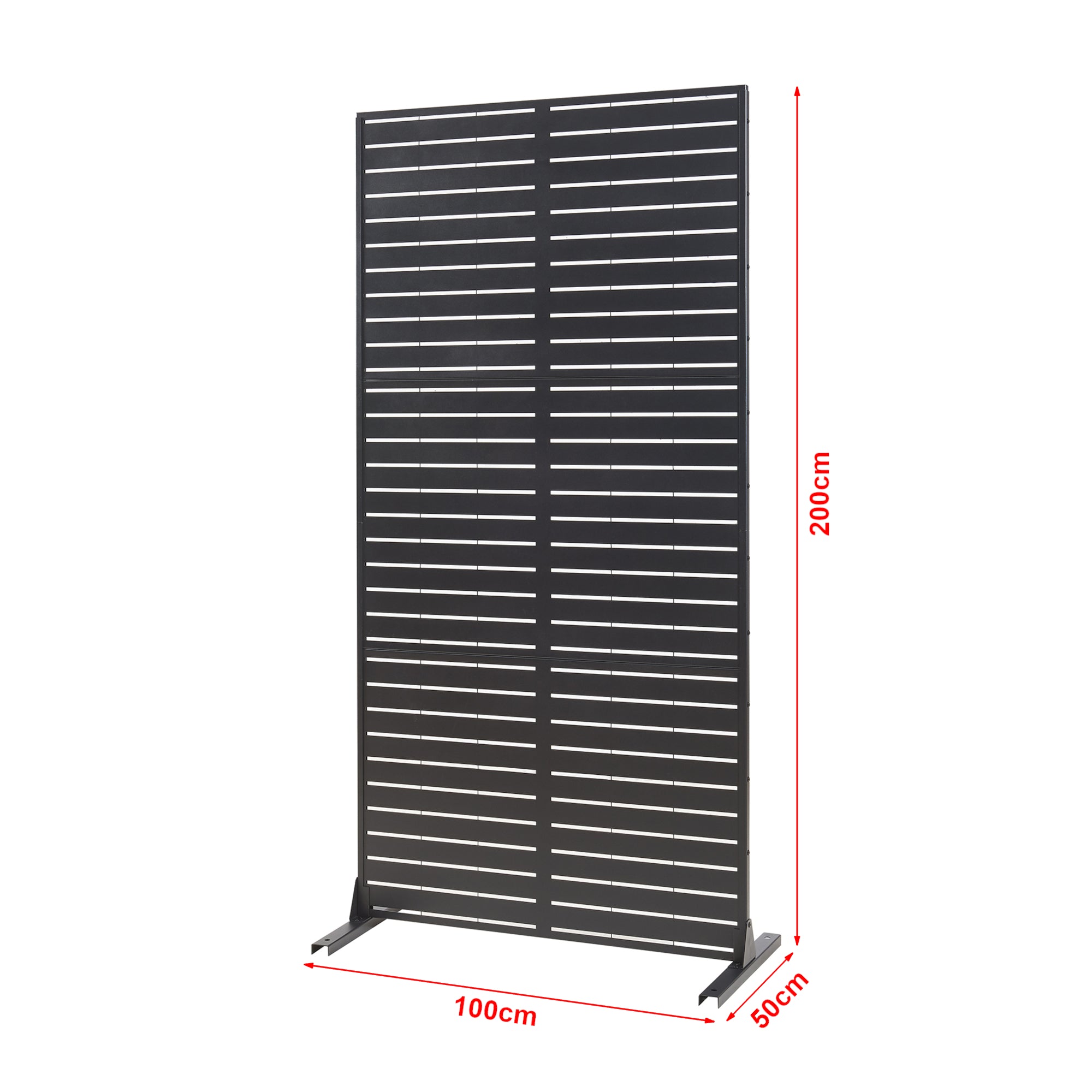 Pannello Divisorio Trolu Struttura Traforata in Acciaio 200 x 100 cm Nero casa.pro