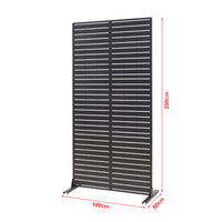 Pannello Divisorio Trolu Struttura Traforata in Acciaio 200 x 100 cm Nero casa.pro