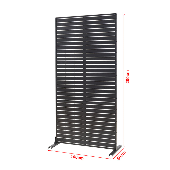 Pannello Divisorio Trolu Struttura Traforata in Acciaio 200 x 100 cm Nero casa.pro