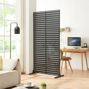 Pannello Divisorio Trolu Struttura Traforata in Acciaio 200 x 100 cm Nero casa.pro