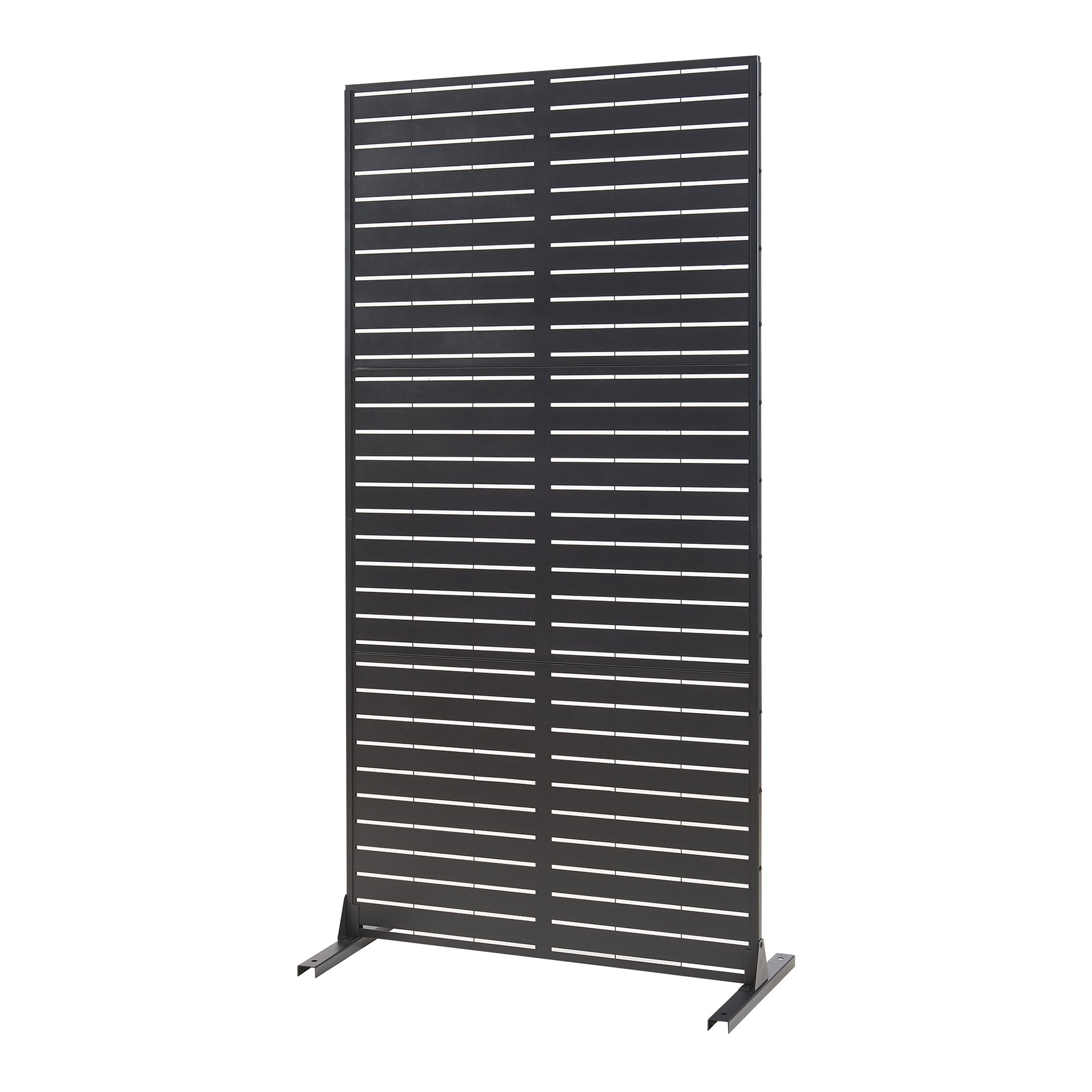 Pannello Divisorio Trolu Struttura Traforata in Acciaio 200 x 100 cm Nero casa.pro