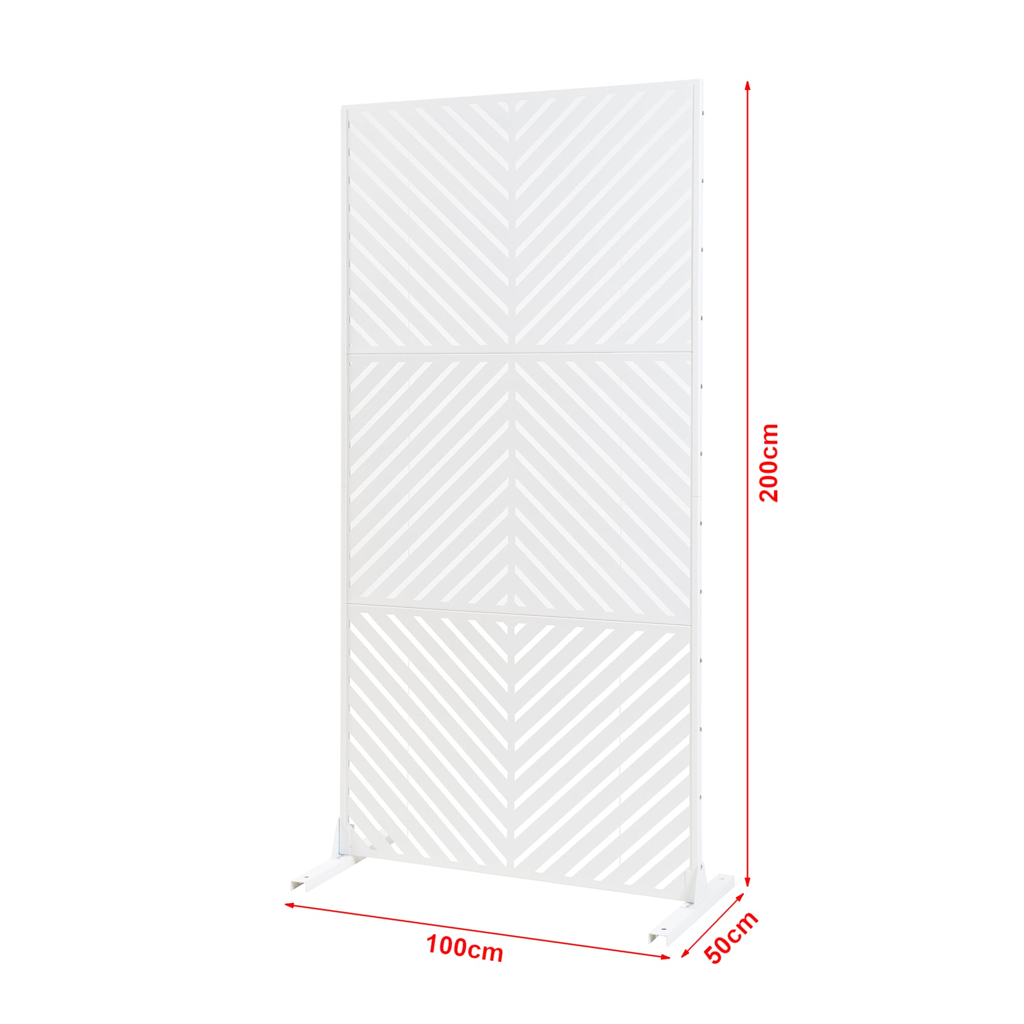 Pannello Divisorio Kekan Struttura Traforata in Acciaio 200 x 100 cm Bianco casa.pro