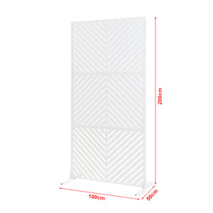 Pannello Divisorio Kekan Struttura Traforata in Acciaio 200 x 100 cm Bianco casa.pro