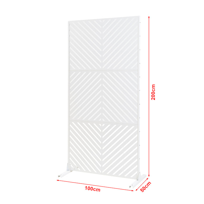 Pannello Divisorio Kekan Struttura Traforata in Acciaio 200 x 100 cm Bianco casa.pro