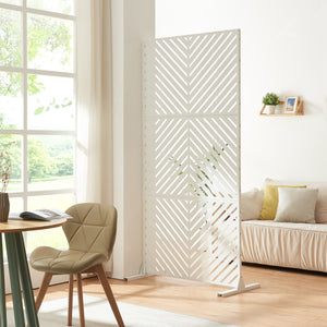 Pannello Divisorio Kekan Struttura Traforata in Acciaio 200 x 100 cm Bianco casa.pro