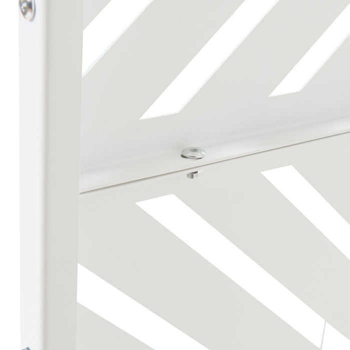 Pannello Divisorio Kekan Struttura Traforata in Acciaio 200 x 100 cm Bianco casa.pro