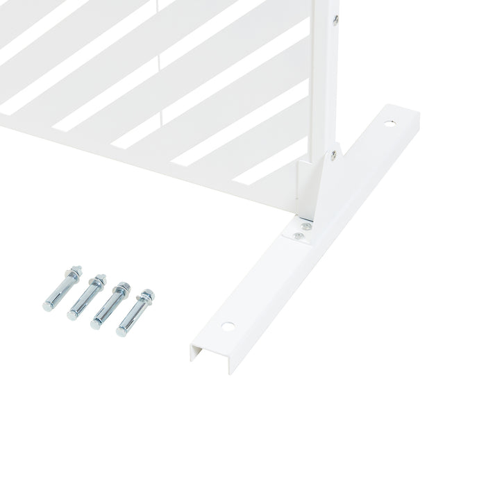 Pannello Divisorio Kekan Struttura Traforata in Acciaio 200 x 100 cm Bianco casa.pro