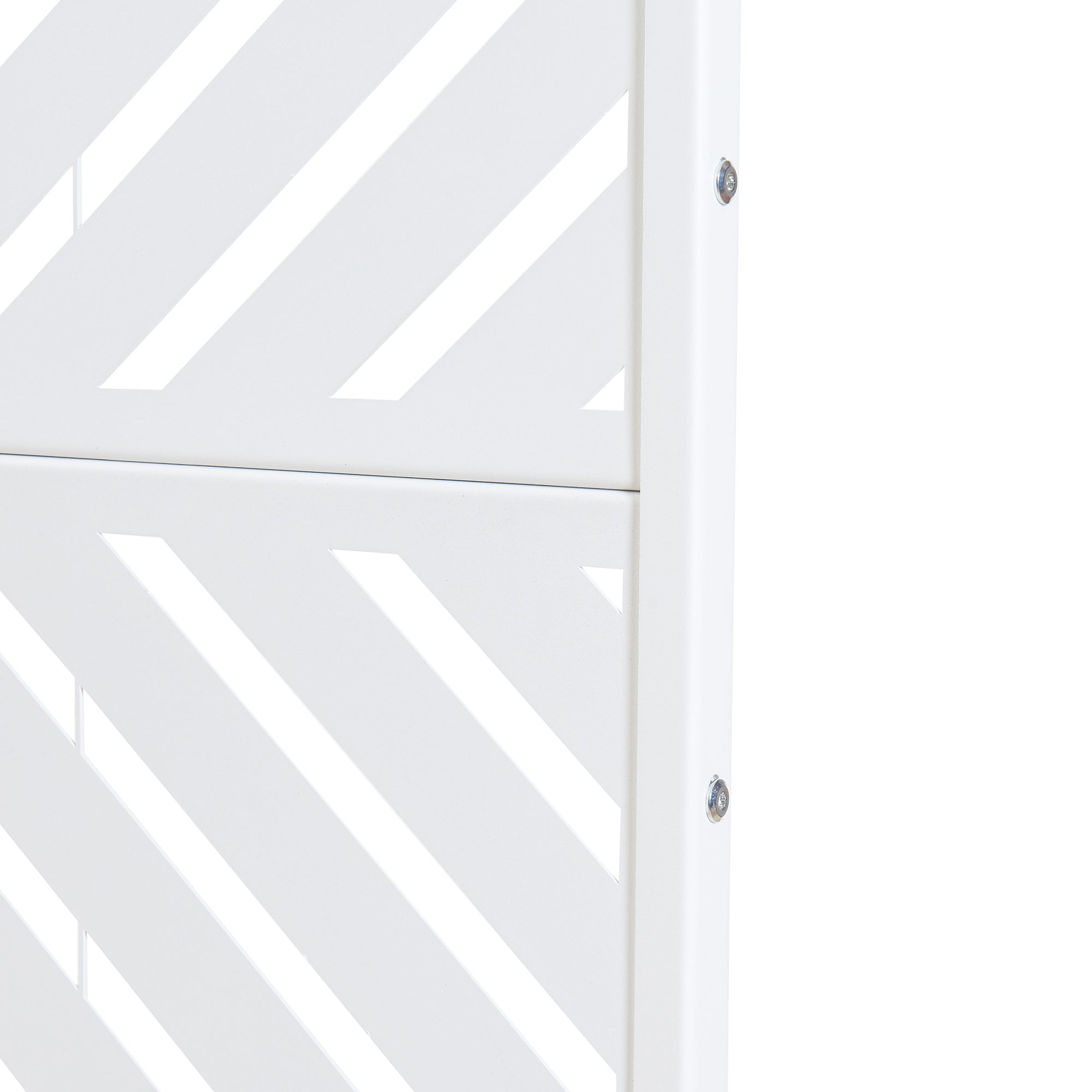 Pannello Divisorio Kekan Struttura Traforata in Acciaio 200 x 100 cm Bianco casa.pro