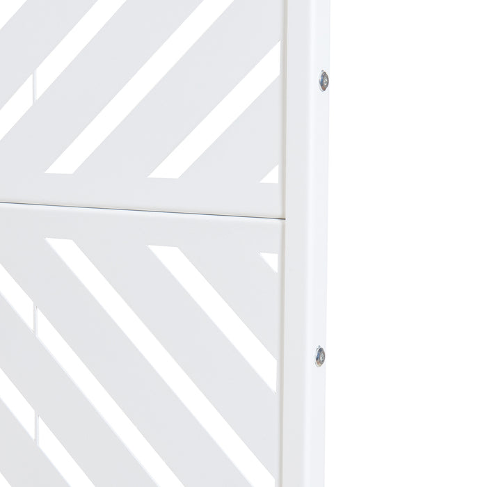 Pannello Divisorio Kekan Struttura Traforata in Acciaio 200 x 100 cm Bianco casa.pro