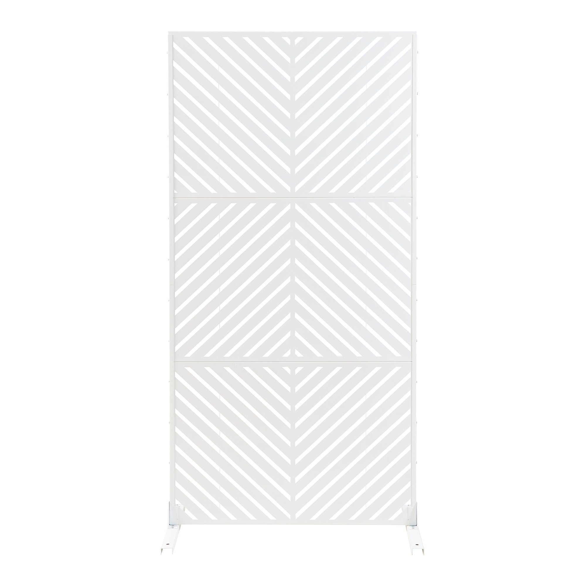 Pannello Divisorio Kekan Struttura Traforata in Acciaio 200 x 100 cm Bianco casa.pro