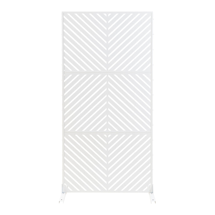 Pannello Divisorio Kekan Struttura Traforata in Acciaio 200 x 100 cm Bianco casa.pro