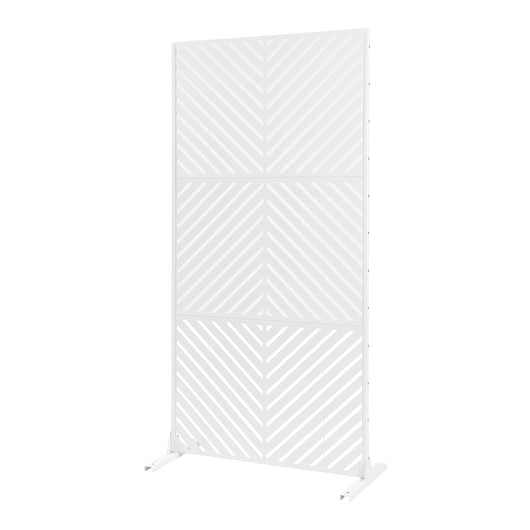 Pannello Divisorio Kekan Struttura Traforata in Acciaio 200 x 100 cm Bianco casa.pro