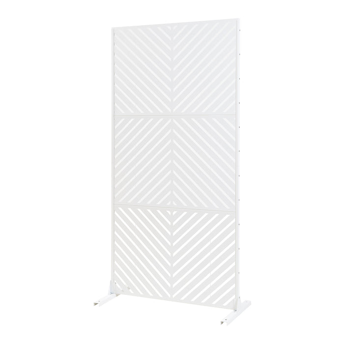 Pannello Divisorio Kekan Struttura Traforata in Acciaio 200 x 100 cm Bianco casa.pro