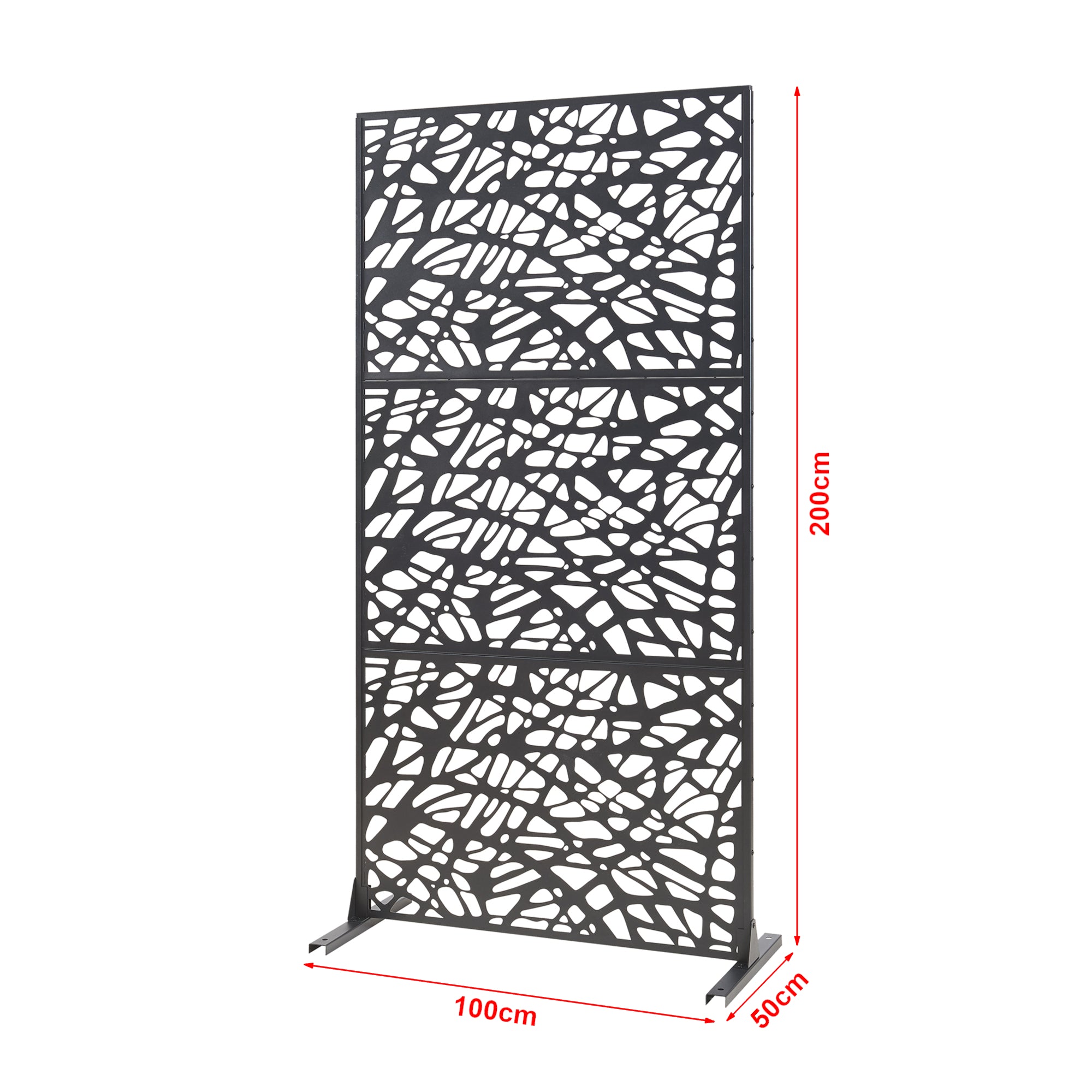 Pannello Divisorio Poskind Struttura Traforata in Acciaio 200 x 100 cm Nero casa.pro