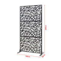 Pannello Divisorio Poskind Struttura Traforata in Acciaio 200 x 100 cm Nero casa.pro