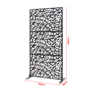 Pannello Divisorio Poskind Struttura Traforata in Acciaio 200 x 100 cm Nero casa.pro