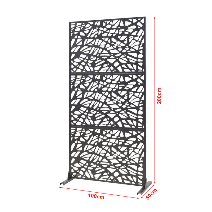 Pannello Divisorio Poskind Struttura Traforata in Acciaio 200 x 100 cm Nero casa.pro