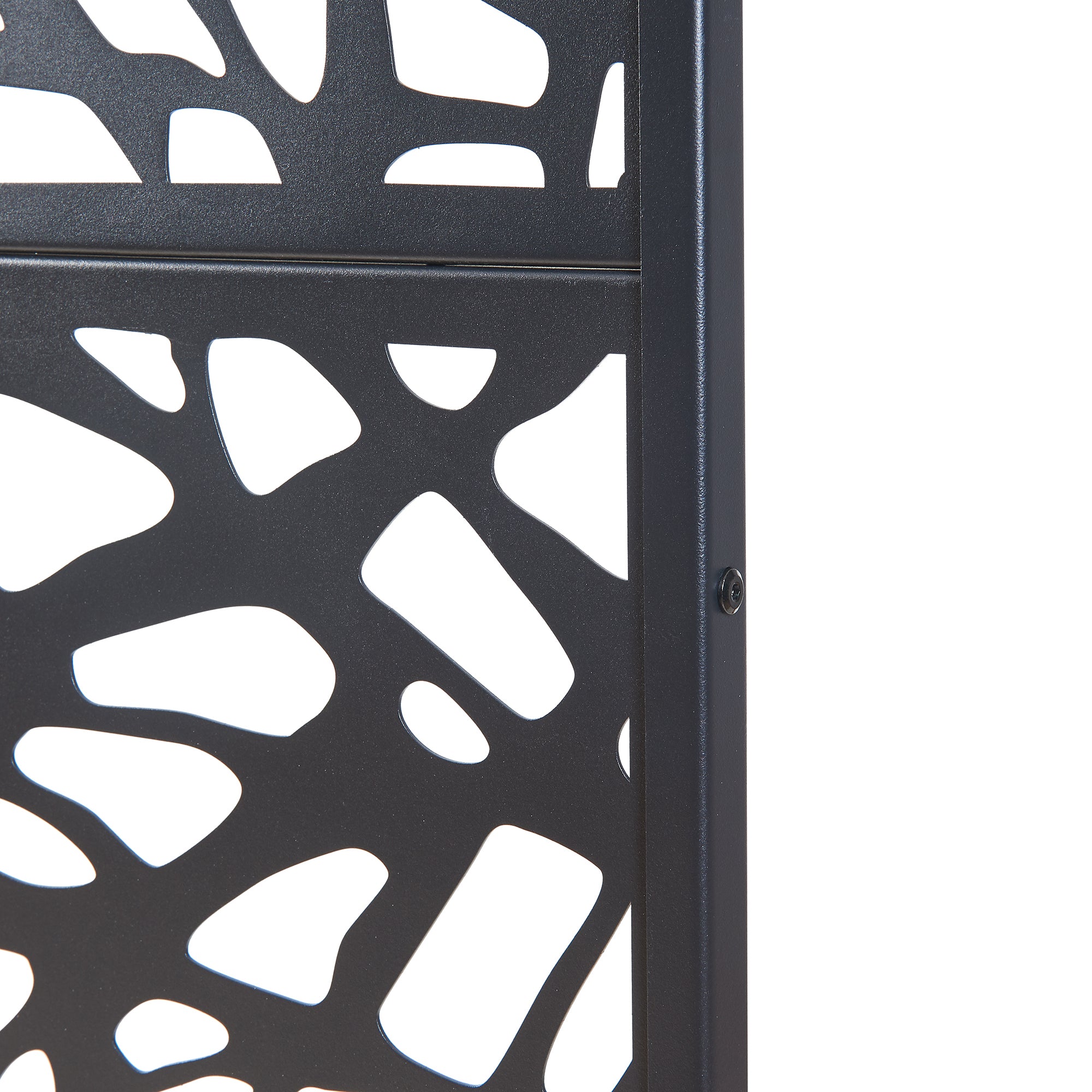 Pannello Divisorio Poskind Struttura Traforata in Acciaio 200 x 100 cm Nero casa.pro