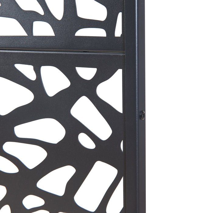 Pannello Divisorio Poskind Struttura Traforata in Acciaio 200 x 100 cm Nero casa.pro