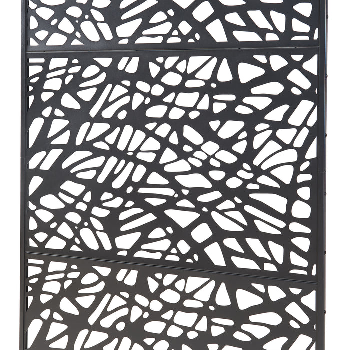 Pannello Divisorio Poskind Struttura Traforata in Acciaio 200 x 100 cm Nero casa.pro