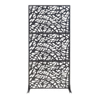 Pannello Divisorio Poskind Struttura Traforata in Acciaio 200 x 100 cm Nero casa.pro