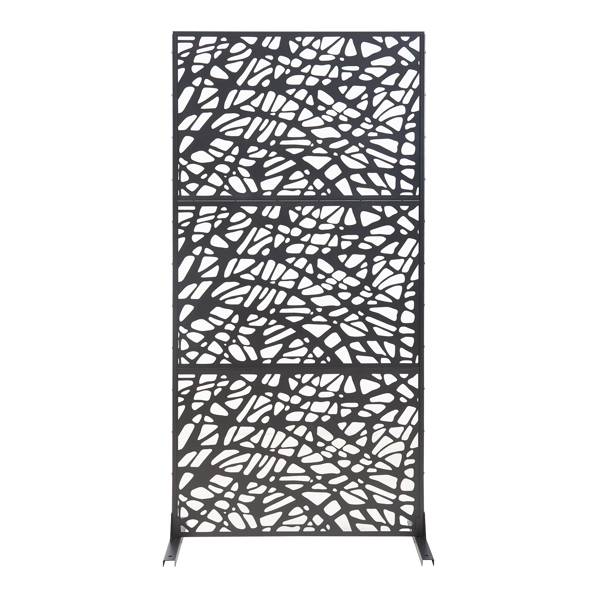 Pannello Divisorio Poskind Struttura Traforata in Acciaio 200 x 100 cm Nero casa.pro