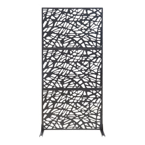 Pannello Divisorio Poskind Struttura Traforata in Acciaio 200 x 100 cm Nero casa.pro