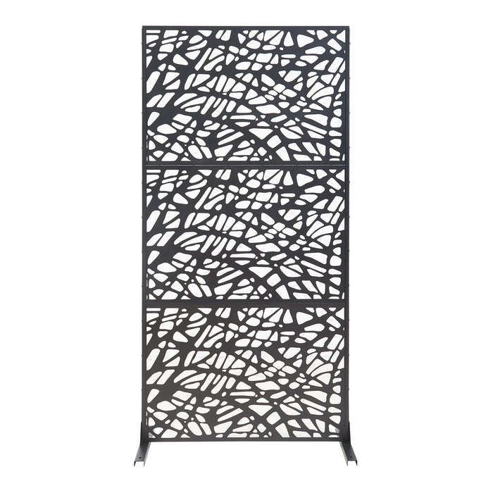 Pannello Divisorio Poskind Struttura Traforata in Acciaio 200 x 100 cm Nero casa.pro