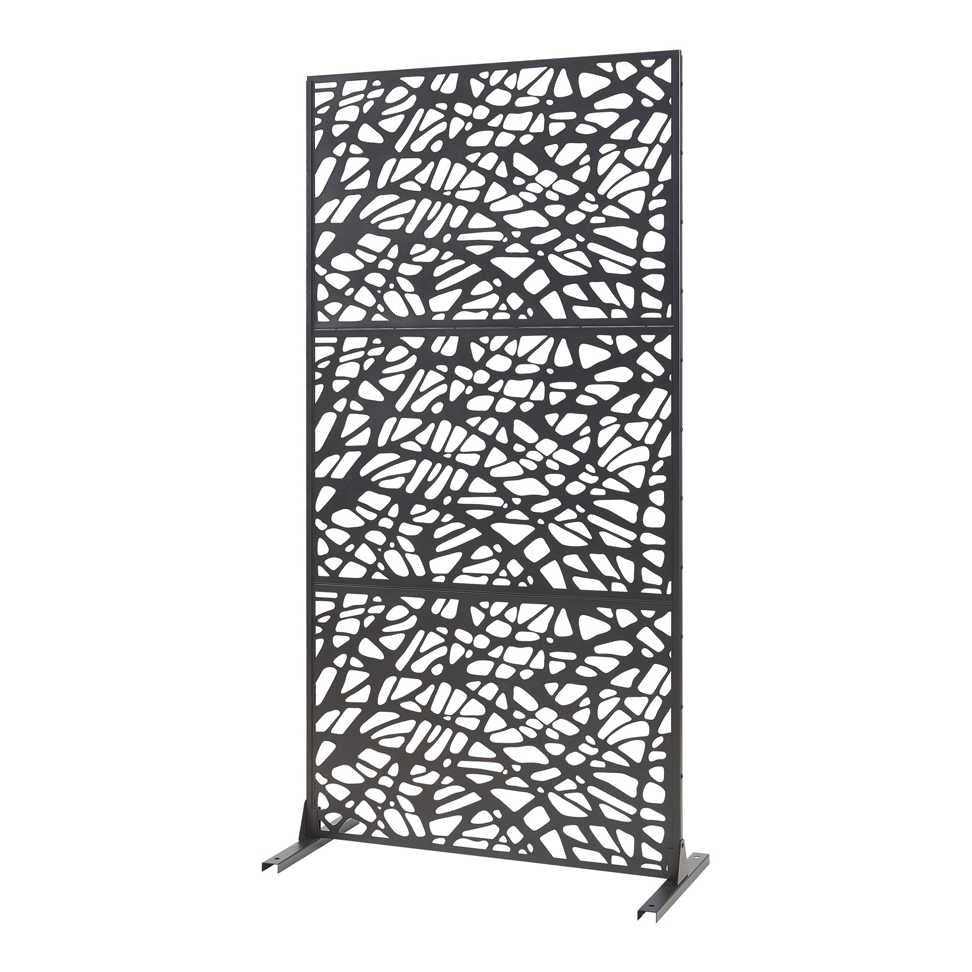 Pannello Divisorio Poskind Struttura Traforata in Acciaio 200 x 100 cm Nero casa.pro