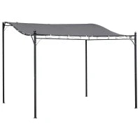 Gazebo Pergola 3x3m da Giardino con Tenda Impermeabile Grigia