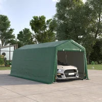 Tenda per Auto con Struttura in Acciaio Zincato, Copertura in Resistente PE ad Alta Densità 180 g/m² Impermeabile ed Anti-UV, 6 x 3 m, Verde