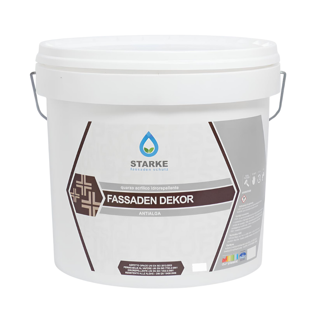 Quarzo fine fassaden dekor acrilico coprente idrorepellente antialga antimuffa *** formato 5 lt, confezione 1