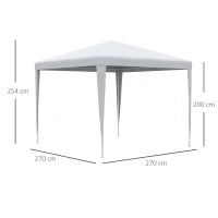 Gazebo da Giardino con Telaio in Acciaio per Esterno e Interno, 2.7x2.7m Bianco