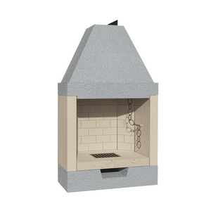 Camino legna prefabbricato refrattario focolare aperto m80 ref riscaldamento