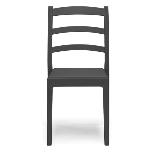 Sedia in polipropilene REA, MADE IN ITALY, impilabile, resistente ai raggi UV, design classico, ideale per sala da pranzo, cucina, sala d’attesa, bar, ristoranti o giardino, colore Antracite