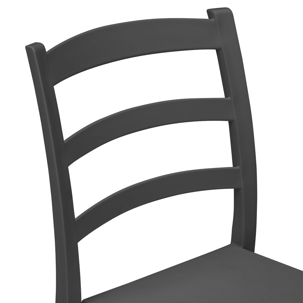 Set 4 sedie in polipropilene REA, MADE IN ITALY, impilabile, resistente ai raggi UV, design classico, ideale per sala da pranzo, cucina, sala d’attesa, bar, ristoranti o giardino, colore Antracite