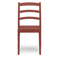 Set 4 Sedie in polipropilene REA, MADE IN ITALY, impilabile, resistente ai raggi UV, design classico, ideale per sala da pranzo, cucina, sala d’attesa, bar, ristoranti o giardino, colore Rosso