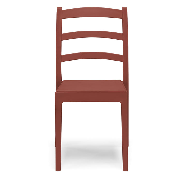 Set 4 Sedie in polipropilene REA, MADE IN ITALY, impilabile, resistente ai raggi UV, design classico, ideale per sala da pranzo, cucina, sala d’attesa, bar, ristoranti o giardino, colore Rosso