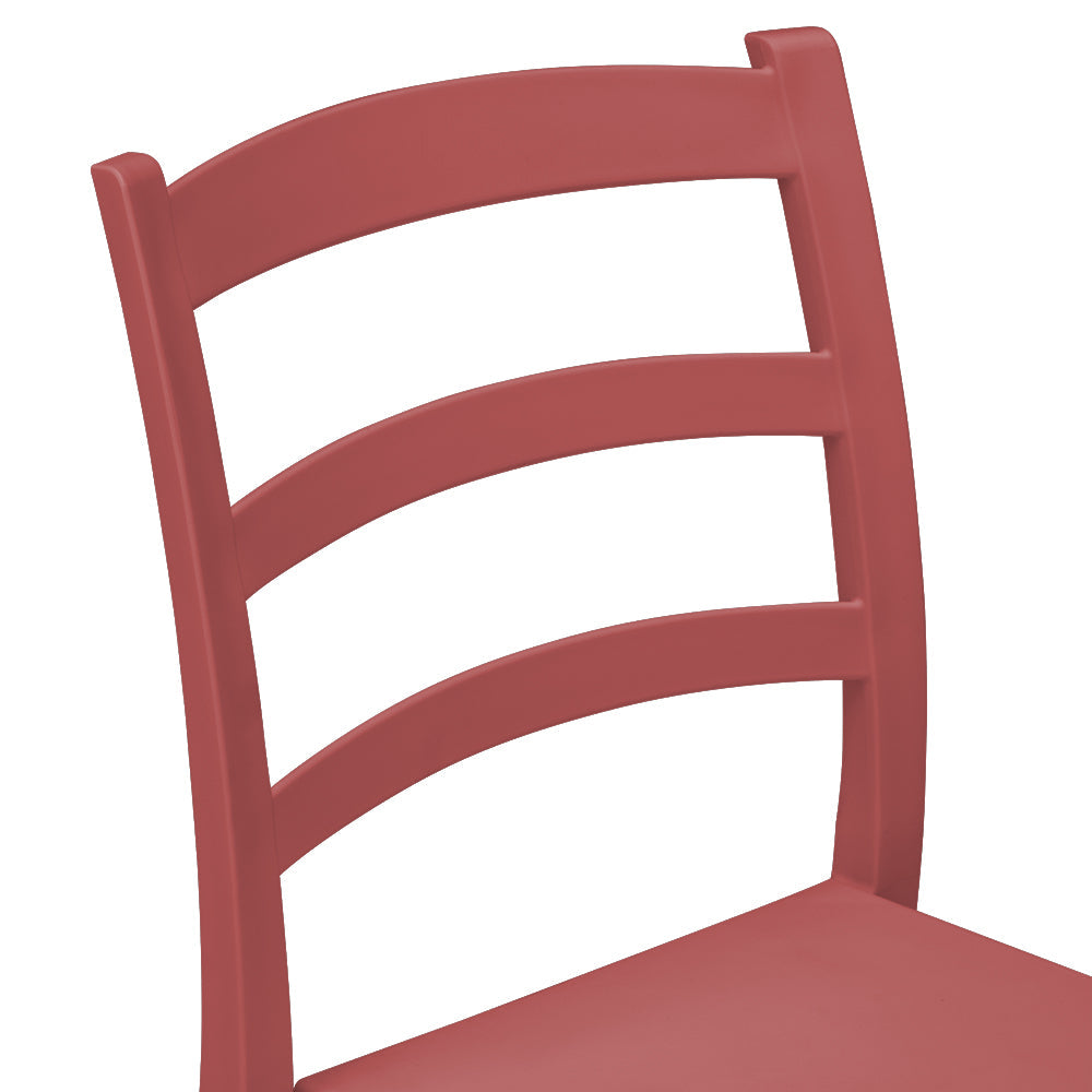 Set 4 Sedie in polipropilene REA, MADE IN ITALY, impilabile, resistente ai raggi UV, design classico, ideale per sala da pranzo, cucina, sala d’attesa, bar, ristoranti o giardino, colore Rosso