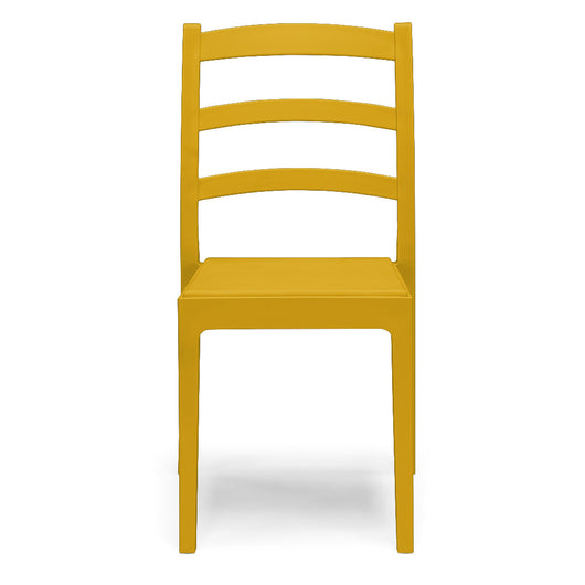 Sedia in polipropilene REA, MADE IN ITALY, impilabile, resistente ai raggi UV, design classico, ideale per sala da pranzo, cucina, sala d’attesa, bar, ristoranti o giardino, colore Senape