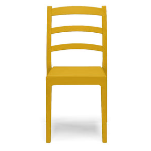 Set 2 Sedie in polipropilene REA, MADE IN ITALY, impilabile, resistente ai raggi UV, design classico, ideale per sala da pranzo, cucina, sala d’attesa, bar, ristoranti o giardino, colore Senape