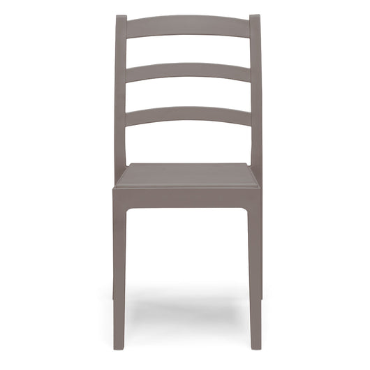 Sedia in polipropilene REA, MADE IN ITALY, impilabile, resistente ai raggi UV, design classico, ideale per sala da pranzo, cucina, sala d’attesa, bar, ristoranti o giardino, colore Tortora