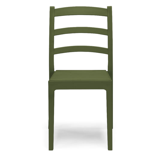 Sedia in polipropilene REA, MADE IN ITALY, impilabile, resistente ai raggi UV, design classico, ideale per sala da pranzo, cucina, sala d’attesa, bar, ristoranti o giardino, colore Verde Oliva