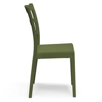 Set 2 Sedie in polipropilene REA, MADE IN ITALY, impilabile, resistente ai raggi UV, design classico, ideale per sala da pranzo, cucina, sala d’attesa, bar, ristoranti o giardino, colore Verde Oliva