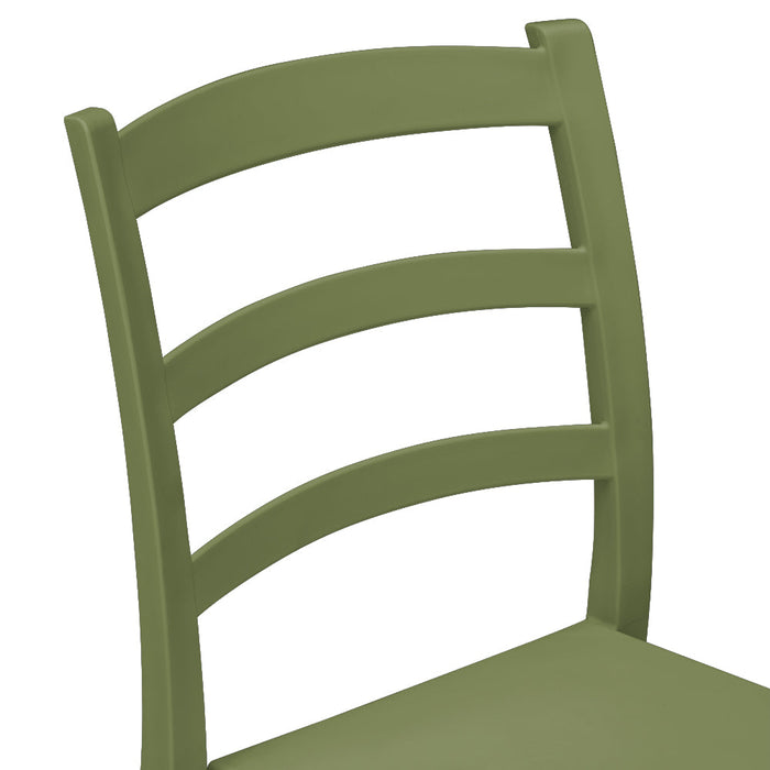 Set 2 Sedie in polipropilene REA, MADE IN ITALY, impilabile, resistente ai raggi UV, design classico, ideale per sala da pranzo, cucina, sala d’attesa, bar, ristoranti o giardino, colore Verde Oliva
