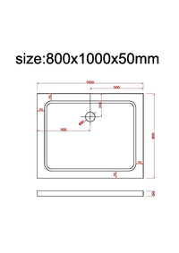 Piatto Doccia Rettangolare Ribassato In Abs H 5cm Con Piletta Inclusa 80x100