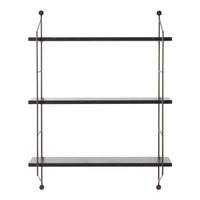 Scaffale da Parete Ösel a 3 Ripiani Regolabili 48 x 15 x 63.5 cm Effetto Marmo Nero / Nero [en.casa]