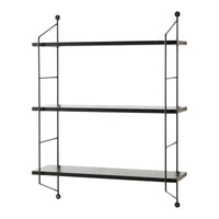 Scaffale da Parete Ösel a 3 Ripiani Regolabili 48 x 15 x 63.5 cm Effetto Marmo Nero / Nero [en.casa]